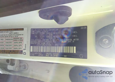 2020 Toyota 4Runner Sr5 из США, поврежденный, VIN JTEZU5JR5L5223885